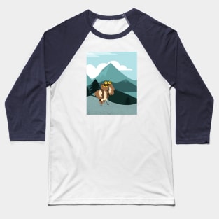 Bird Watching Owl with Binoculars Baseball T-Shirt